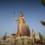 Athena bronze statue in Athens in Assassins Creed Odyssey