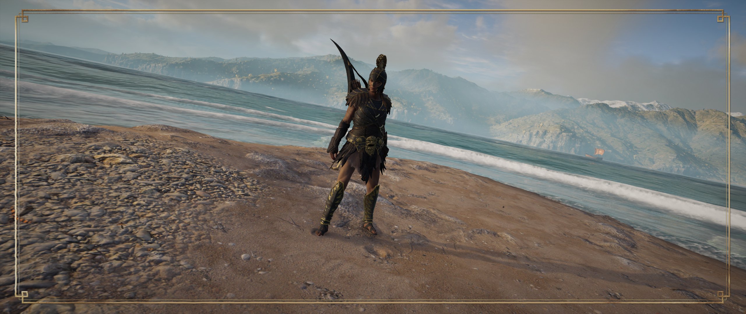Kassandra at ocean at Kephallonia in Assassins Creed Odyssey